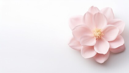 Wall Mural - pastel pink flower on white background