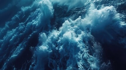 Poster - Large ocean waves crashing against the shore