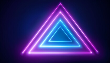 Poster - blue purple neon triangle light effect