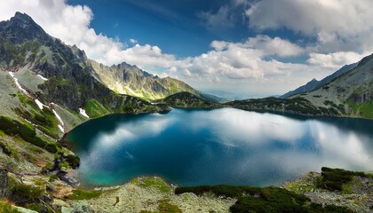 Wall Mural - beautiful glacial lakes in polish tatra mountains