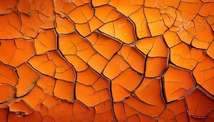 Sticker - vintage background with cracked orange texture