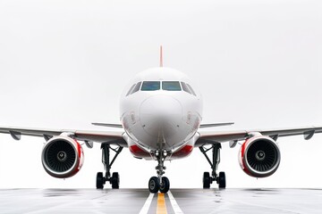 Poster - A large commercial airliner parked at an airport terminal