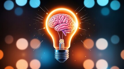 A conceptual image showcasing a light bulb as a metaphor for an innovative breakthrough and smart idea, symbolizing genius marketing strategy planning and creative thinking in business- wallpaper