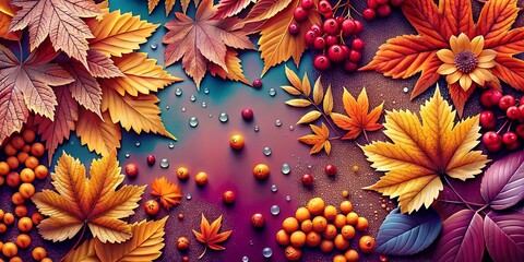 Poster - autumn leaves background