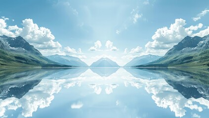 Sticker - Serene Mountain Lake Reflection