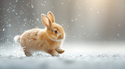 Wall Mural - Bunny in the Snow