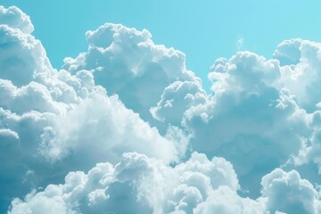 Aufkleber - A plane soaring through fluffy white clouds on a sunny day