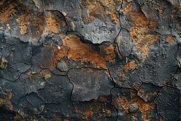 Poster - Close-up shot of a rusted wall with peeling paint and corrosion