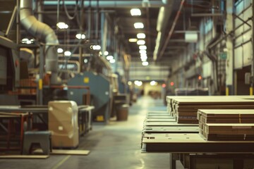 Aufkleber - A large warehouse filled with numerous boxes and storage containers