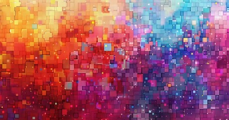 Wall Mural - Abstract Pixelated Background with Vivid Colors