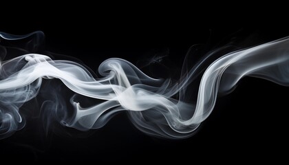 Wall Mural - abstract white smoke on black background