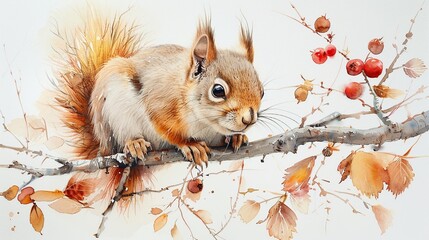 Sticker - Squirrel in a Watercolor World