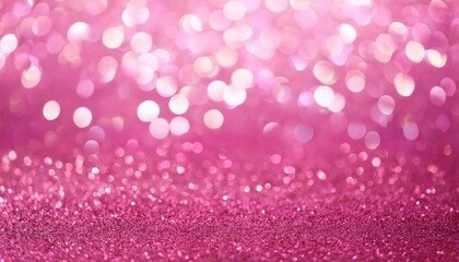 Sticker - valentines shiny pink glitter background with defocused abstract lights