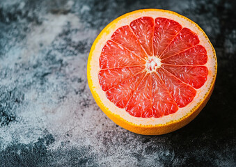 Grapefruit with thick pink rind displayed on a white background, high-quality food photo showcasing texture and color detail, top view composition.  

