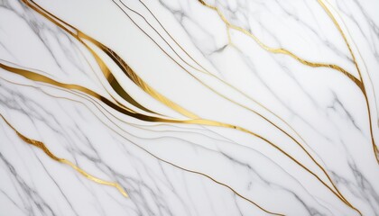 Sticker - white marble gradient background with golden lines