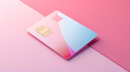 Wall Mural - A credit card with a gold colored chip on it.