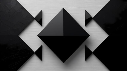 Wall Mural - 3D Black Diamond Pattern Generative AI