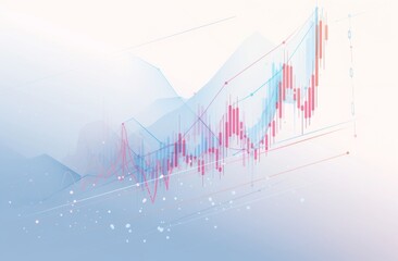 stock market candlestick chart on a white and grey background, ideal for business and financial designs.