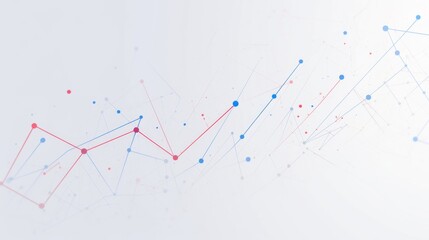 Wall Mural - Clean stock market graph with red and blue lines on a white background, designed in a flat motion graphics style.