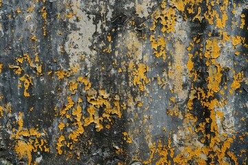 Aufkleber - Close-up of yellow and black paint on a wall, perfect for interior design or DIY projects