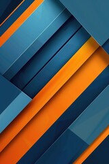 Aufkleber - Abstract blue and orange design with lines, suitable for various backgrounds and designs