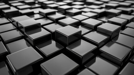 Poster - A black and white image of a black square with a white square in the middle. The squares are arranged in a grid pattern