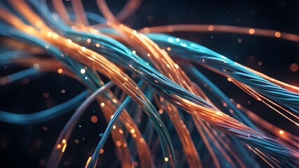 A wire with orange and blue colors is shown in the image