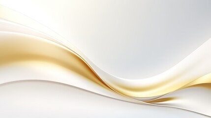 Wall Mural - Abstract background with golden and white curved lines.