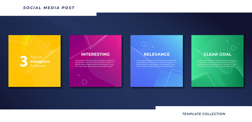 tips for business online social media tutorial, tips, post banner layout template background design 