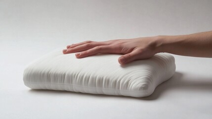 Wall Mural - White Pillow with a Hand on Top