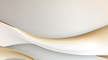 Wall Mural - Abstract background with white and gold curved lines.