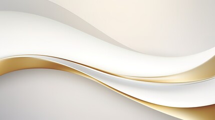 Wall Mural - Abstract background with white and gold curves.