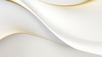 Wall Mural - Abstract background with white and gold curves.