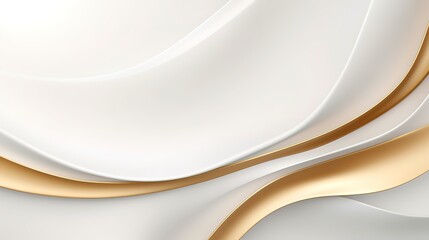 Wall Mural - Abstract background with white and gold curves.