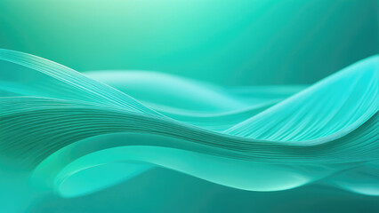 Sticker - Abstract green wave background.