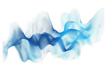 Poster - a simple yet striking design featuring a wave of blue lines on a white background, suitable for use 