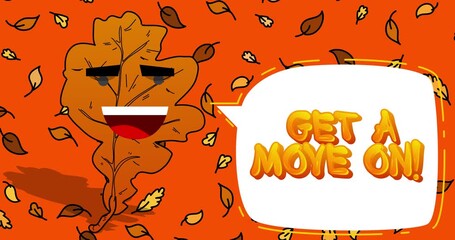 Poster - Autumn Leaves animation with Get a move on! text.