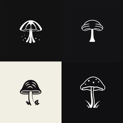 Sticker - Mushroom logo design vector template 