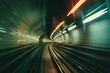 © Ева Поликарпова - A blurry image of a train entering a dark tunnel