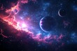 © dendyh7 - Space cosmic illustration with planets scene created with Generative AI