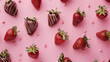 © Camalia MN - Chocolate covered strawberries on pink background