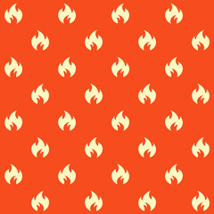 Fire And Flames Vector Seamless Pattern