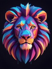 Wall Mural - Geometric Lion Illustration