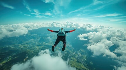 Wall Mural - sky diving extreme sport