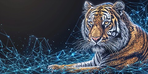 Wall Mural - tiger in the sun