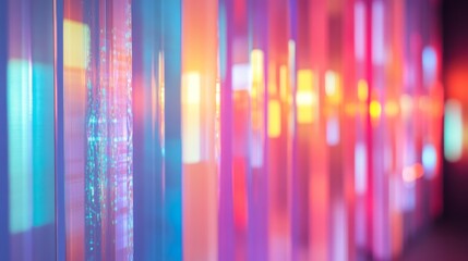 Fototapete - A detailed view of a modern light installation with changing colors, creating a mesmerizing visual effect and dynamic light patterns.