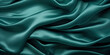 © Aigo labs - A close-up shot of a teal satin fabric, showcasing its smooth, glossy texture and elegant drapes.
