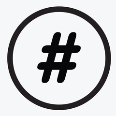 Poster - Hashtag Vector Icon - High-Resolution Social Media Symbol, Minimalist Design, Ideal for Digital Marketing, Trends, and User Interface Illustrations