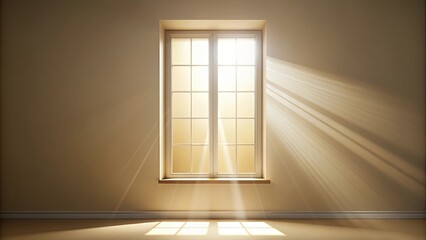 Wall Mural - Abstract light shining through window onto beige background for product presentation