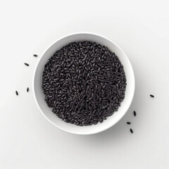 Black rice in bowl